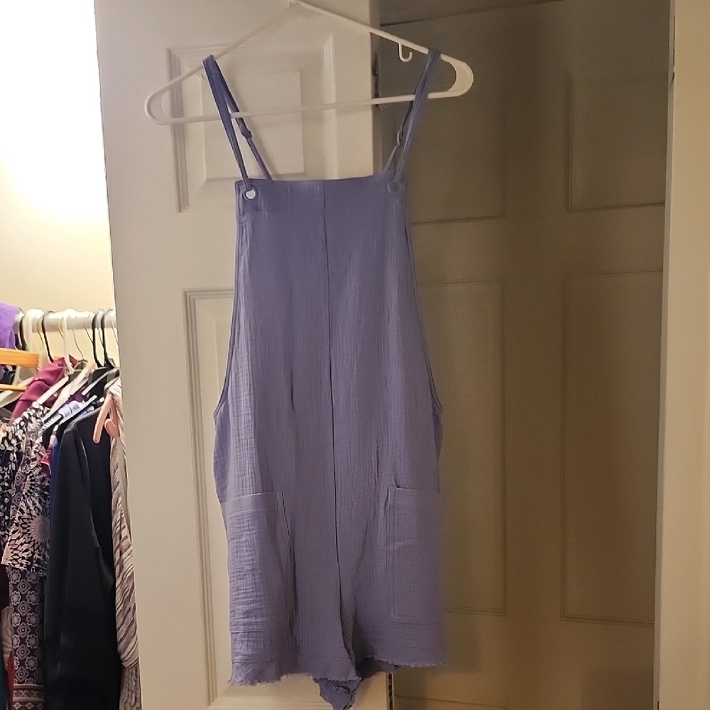 Blue Sleeveless Romper